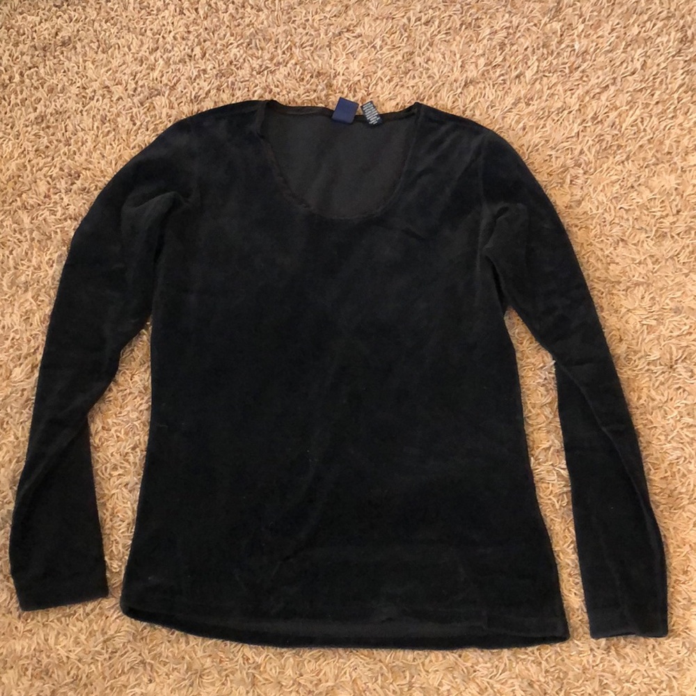 GAP black velvet long sleeve
